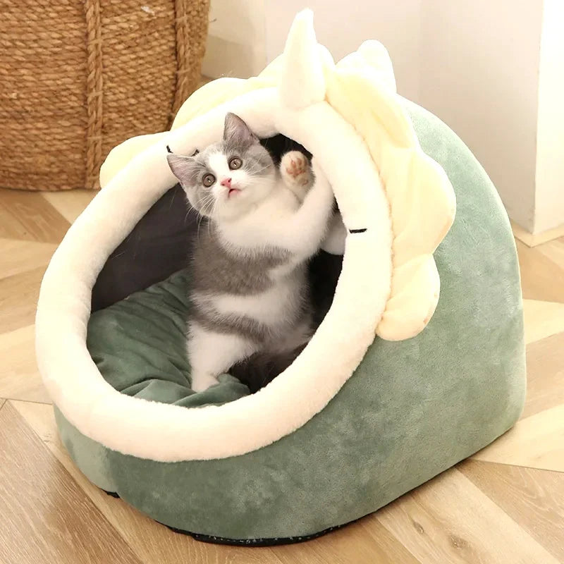 Deep Sleep Cat Bed Cartoon Pet Bed Foldable Removable Washable Pet Sleeping Bed for Small Dog Mat Bag Cave Cats Bed