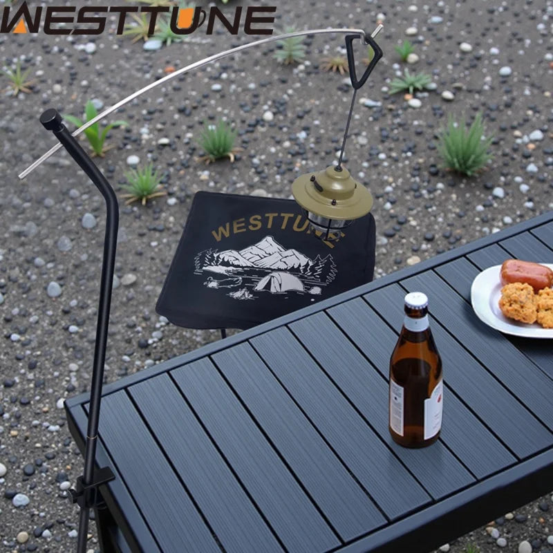WESTTUNE Outdoor Lamp Stand Hook 360° Full space adjustment Lamp Pole Stand Portable Folding Camping Lantern Stands for Picnic