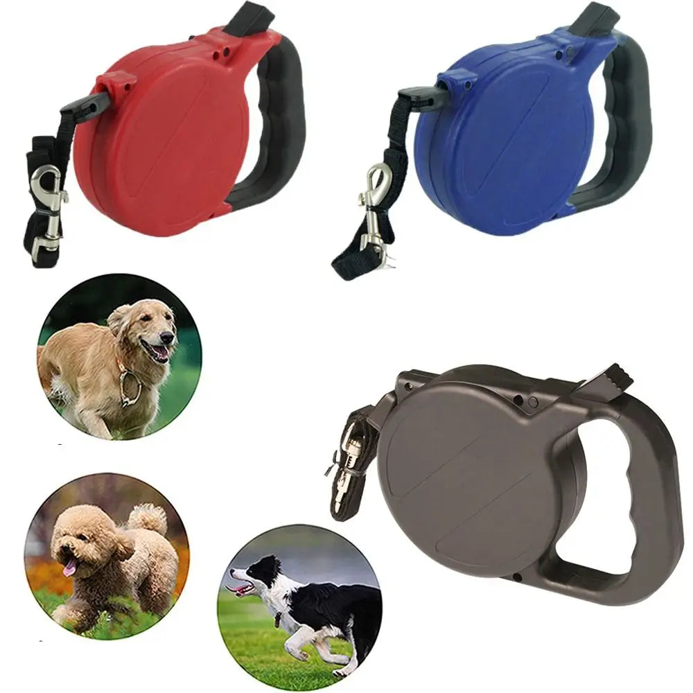 Durable 8-meter retractable dog leash by I YAN, extendable training lead with rope handle for controlled walking and training.