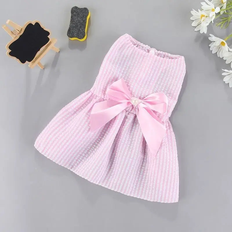 Small Dog Flower Princess Dress – Cute Summer Pet Skirt for Cats & Dogs
