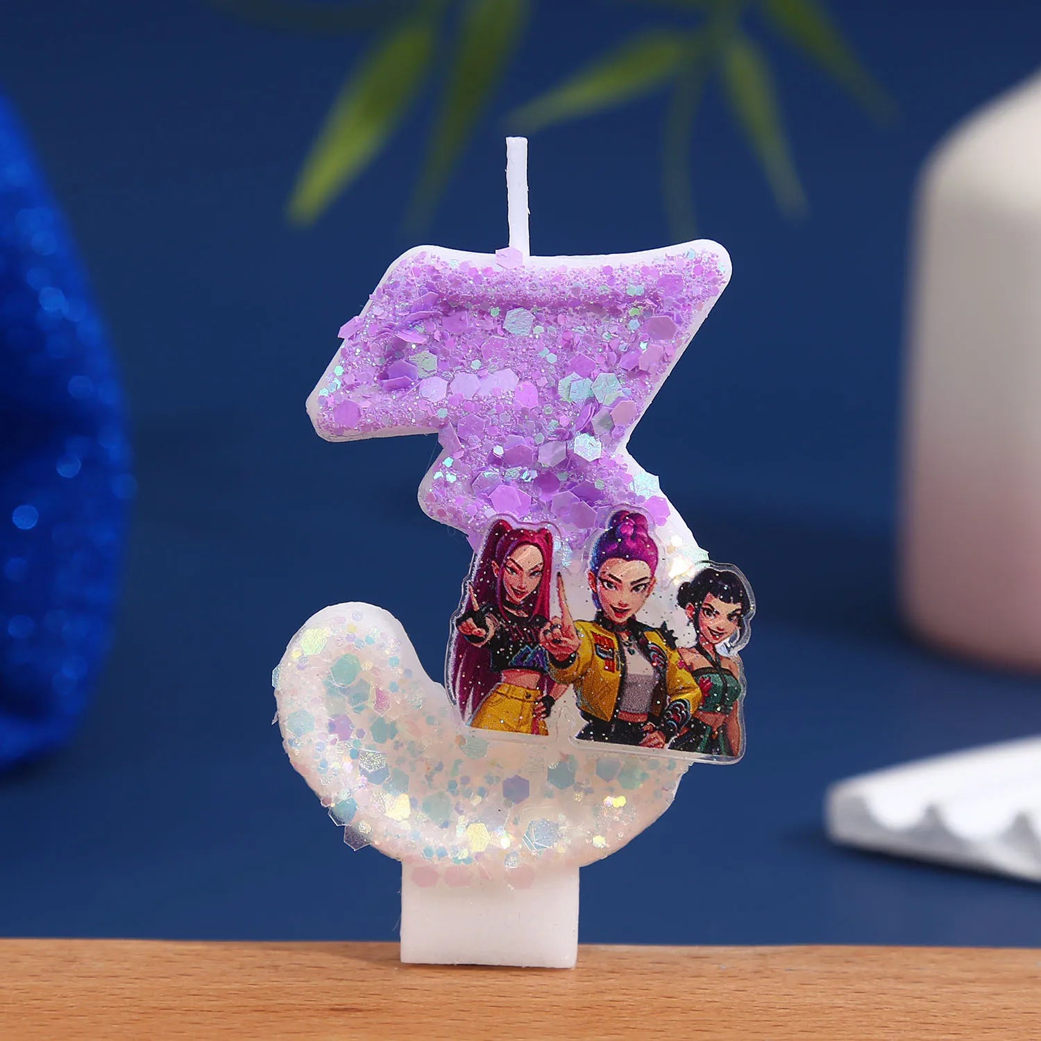 Witch Hunter Birthday Number Candle – Purple Glitter Cake Decoration (0-9) - I YAN
