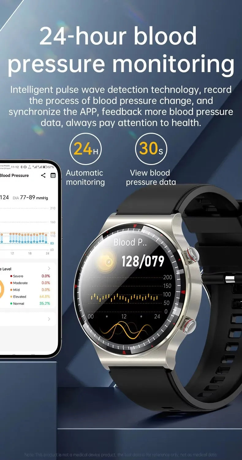 G08 Pro Men Amoled Smart WatchMedical Grade ECG Health Monitoring Heart Rate Blood Pressure Fitness Sport Smartwatch