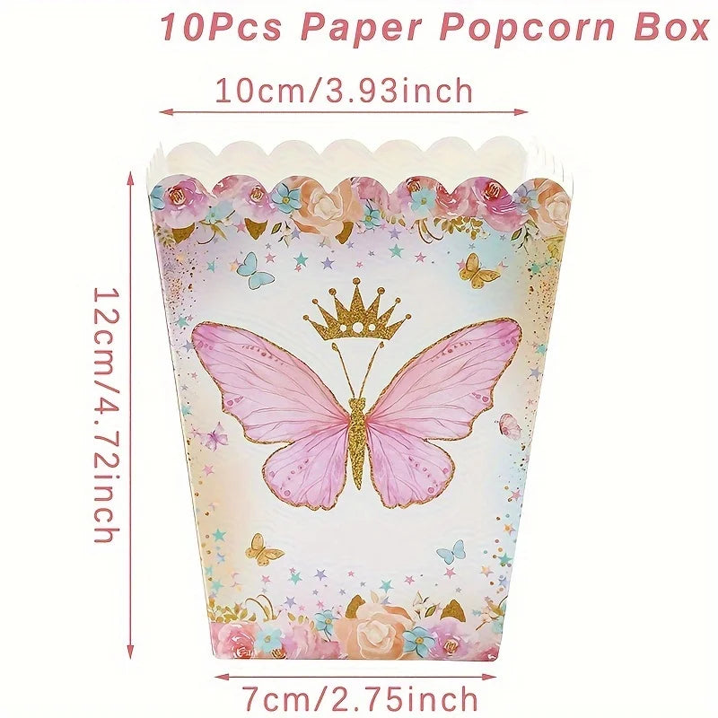 Butterfly Birthday Party Decoration Kids Girls Butterfly Party Disposable Tableware Paper Cup Plate Birthday Baby Shower Party - I YAN