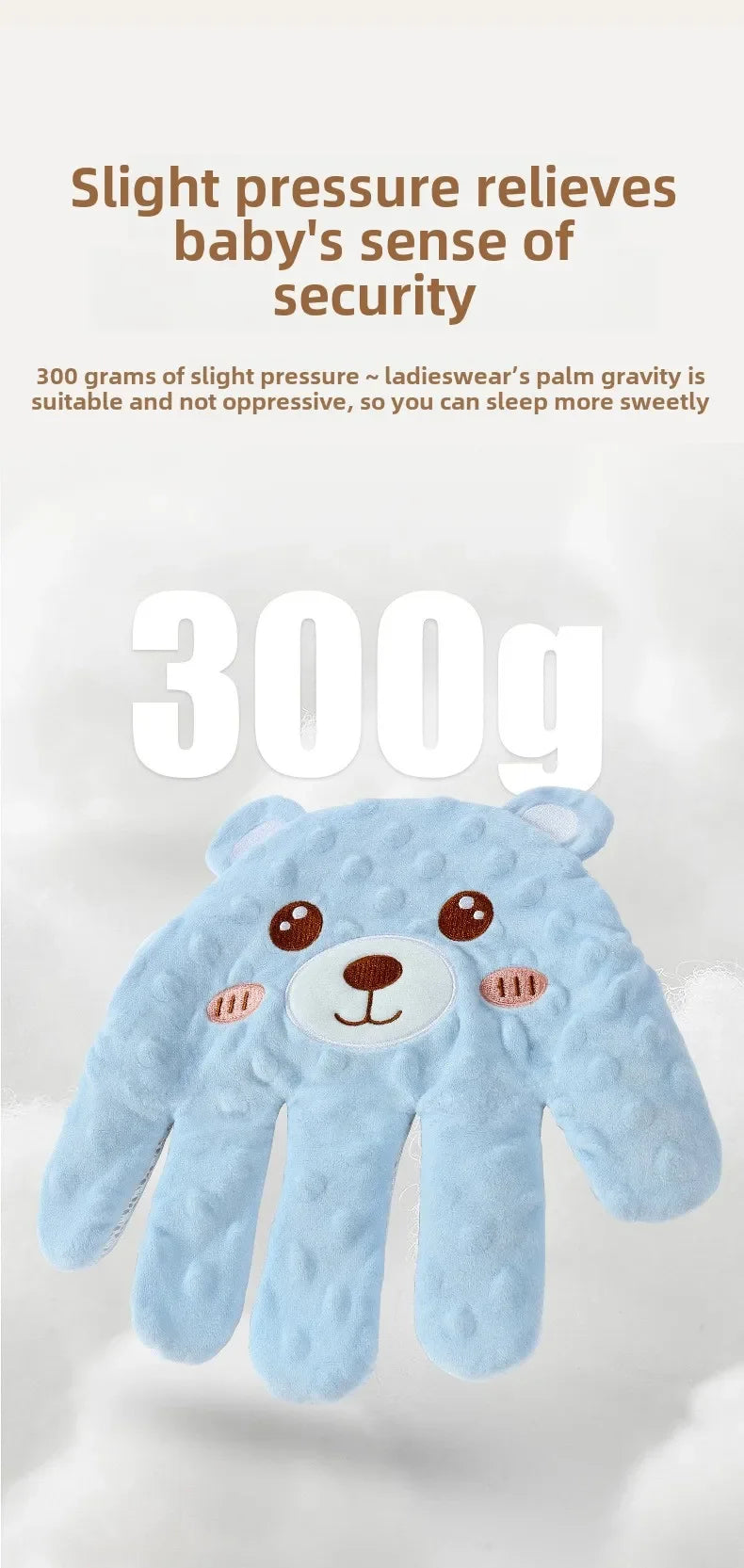 Newborns Sleep Aid Pacify Hand Glove Gentle Comfortable Cotton Soothing Toy for Comfortable Newborns Sleeping