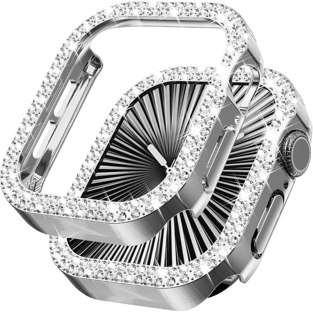 Bling Diamond Hollow Case for Apple Watch 46mm 42mm 40mm 41/44/45/49/41mm for iWatch Series 11 10 9 8 7 6 5 4 3 Protector Cover - I YAN