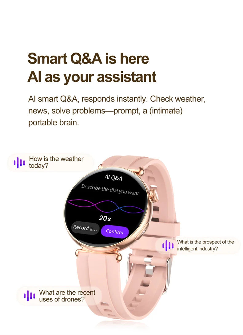 NEW 1.32inch Women Smartwatch AMOLED Screen ECG Sport Watch Blood Pressure Micro physical examination AI dial Health Smart Watch