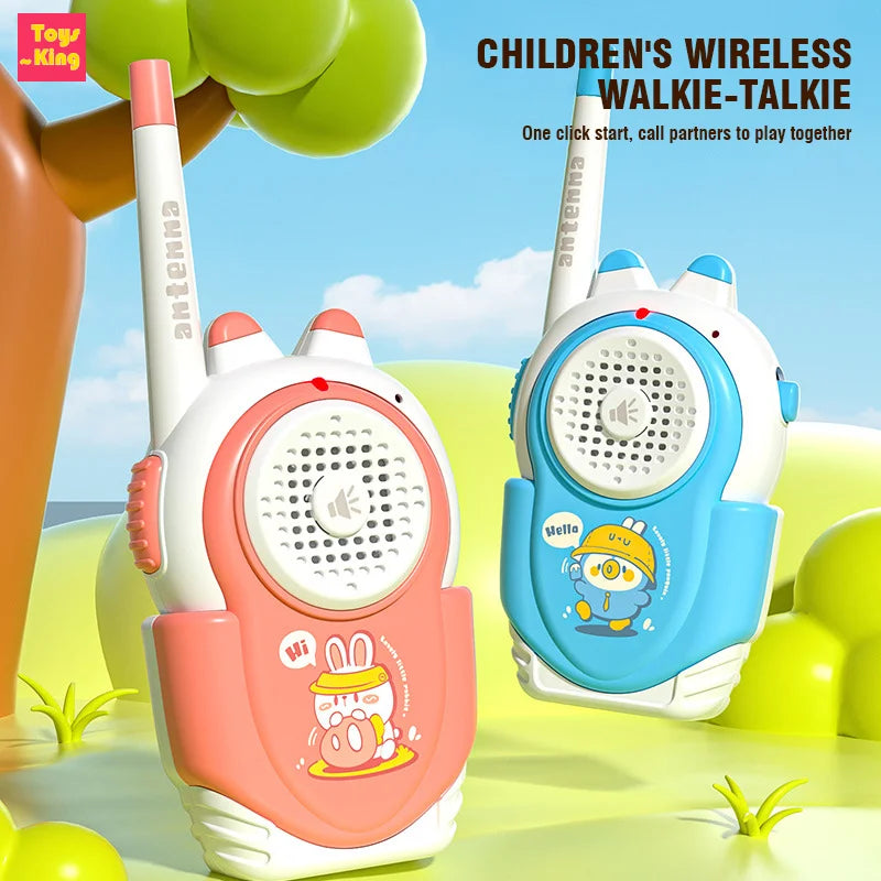 2PC Children's Walkie-talkies Wireless Cartoon Pagers Remote Intercom Outdoor Kids Toys Parent-child Interaction Education Game