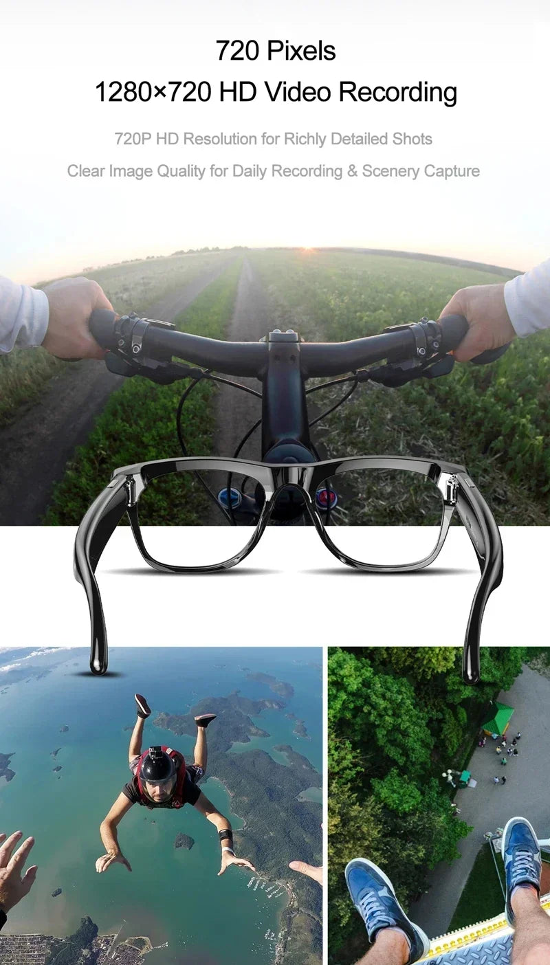 Lenovo 8K 4K AI HD Shooting Smart Glasses Multifunctional Camera Bluetooth Call Music VoicePlayer Translate Photochromic Glasses