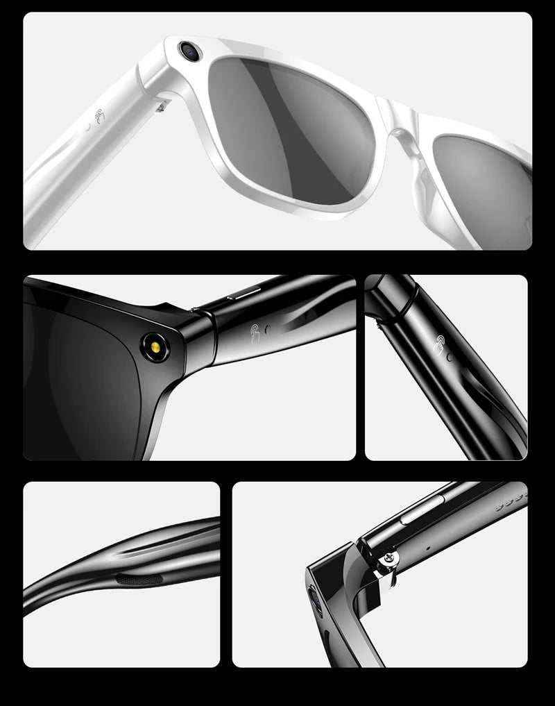 4K HD AI Smart Glasses 800w Pixel Multifunctional Camera Bluetooth Call Voice Assistant Music Player Smart Translation ﻿