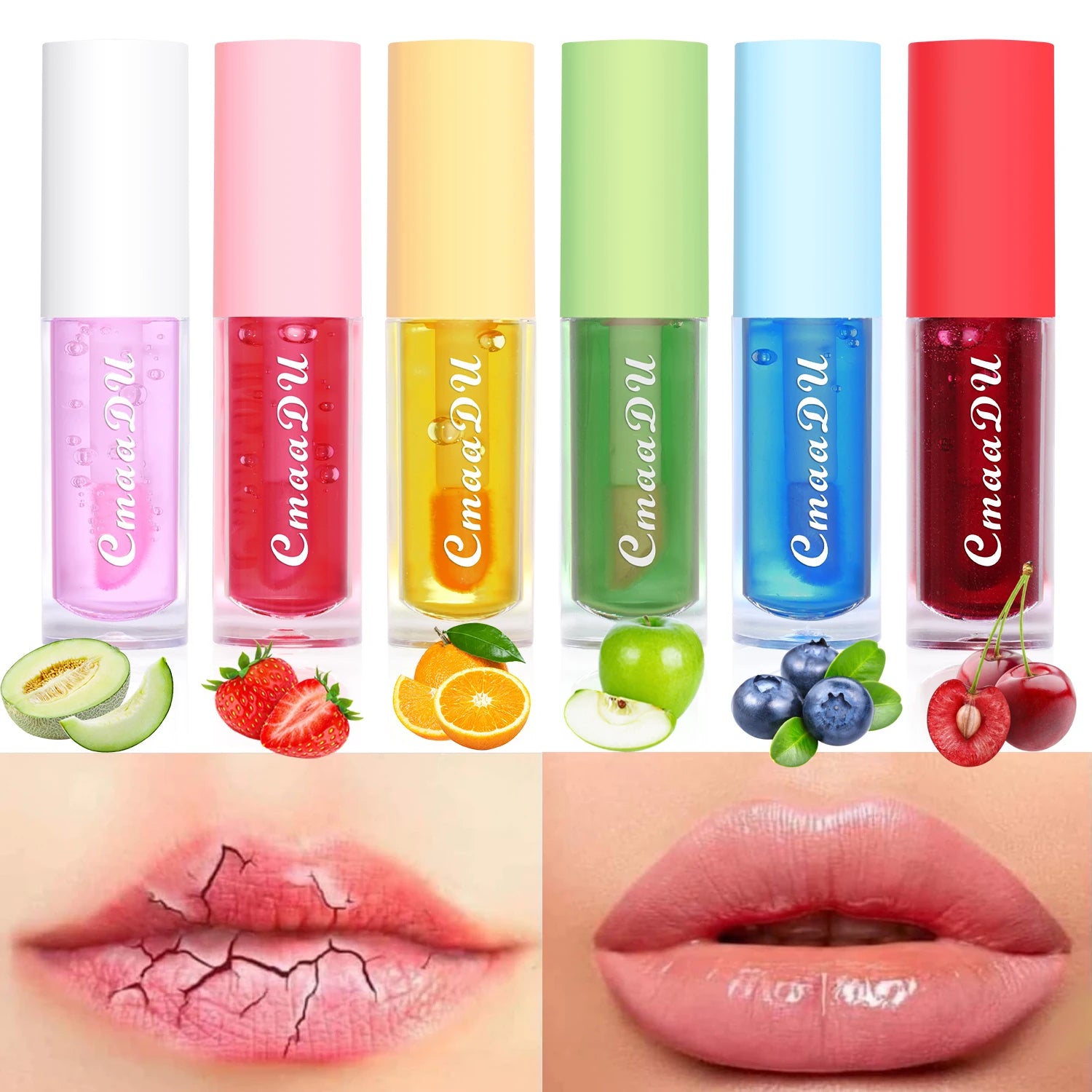 6 Color-Changing Lip Gloss  Fruity Scent Moisturizing and Long-Lasting Smooth Hydrating Temperature-Activated Lip tint