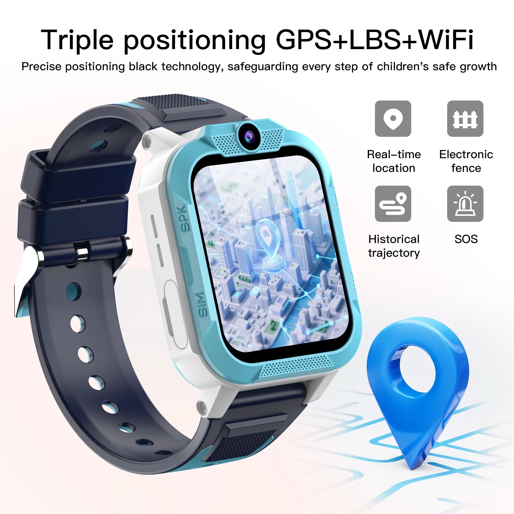 Blackview Z40 Pro Kids Smart Watch 4G – Triple AI Positioning GPS WiFi LBS Large 850mAh Battery Video Call - I YAN