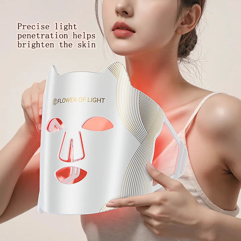 LED Beauty Mask Red Blue Light Home Skin Rejuvenation Device Brightens Skin Tone Improves dull Oily and Acne-prone Skin Care