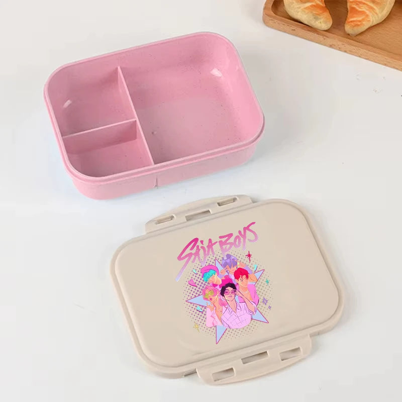 Anime Demon Hunters lunch box by I YAN, large capacity food storage container with Demon Hunters design for kids' school and picnics.