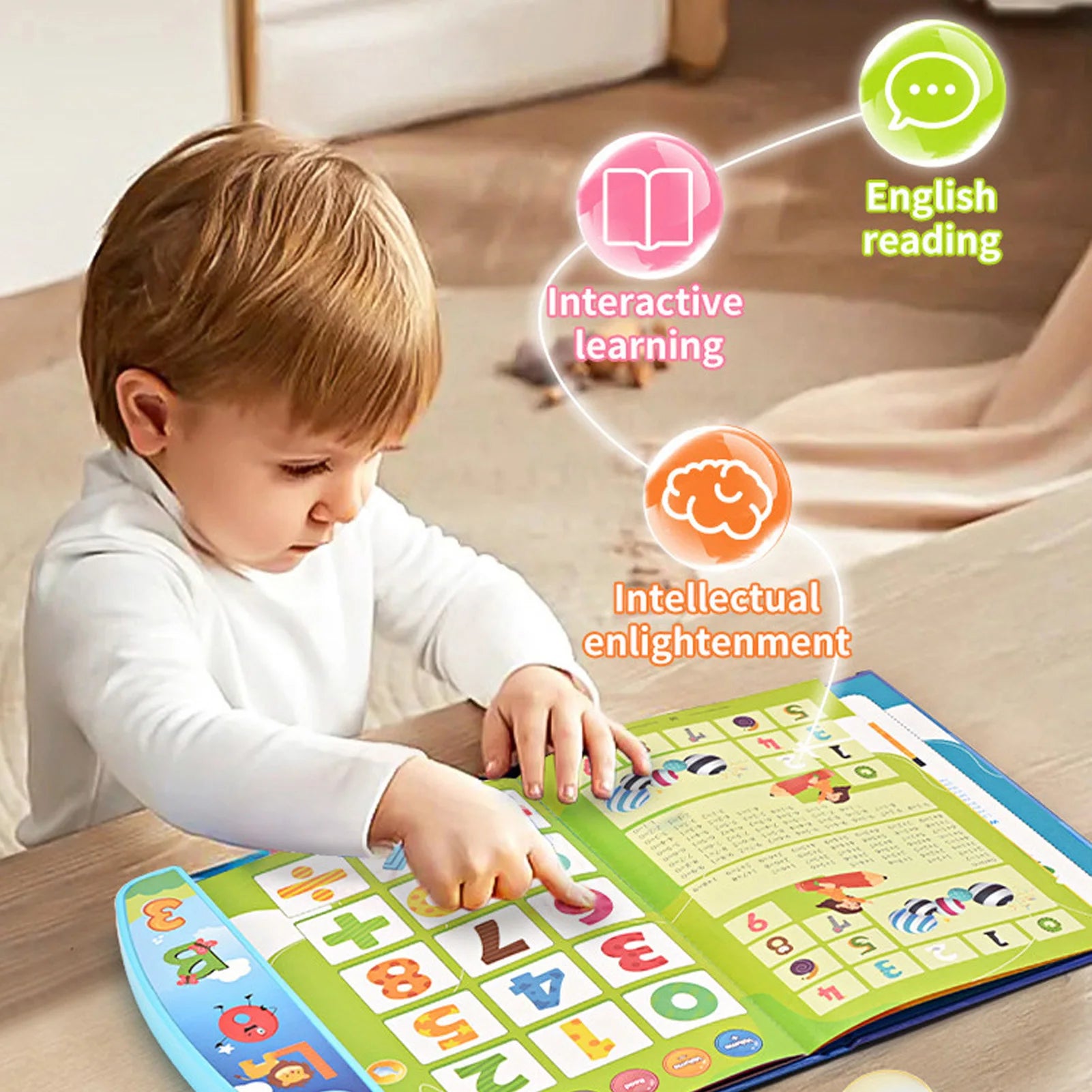 Kids electronic audio book from I YAN, toddler learning device with point-to-read feature and engaging English learning content.