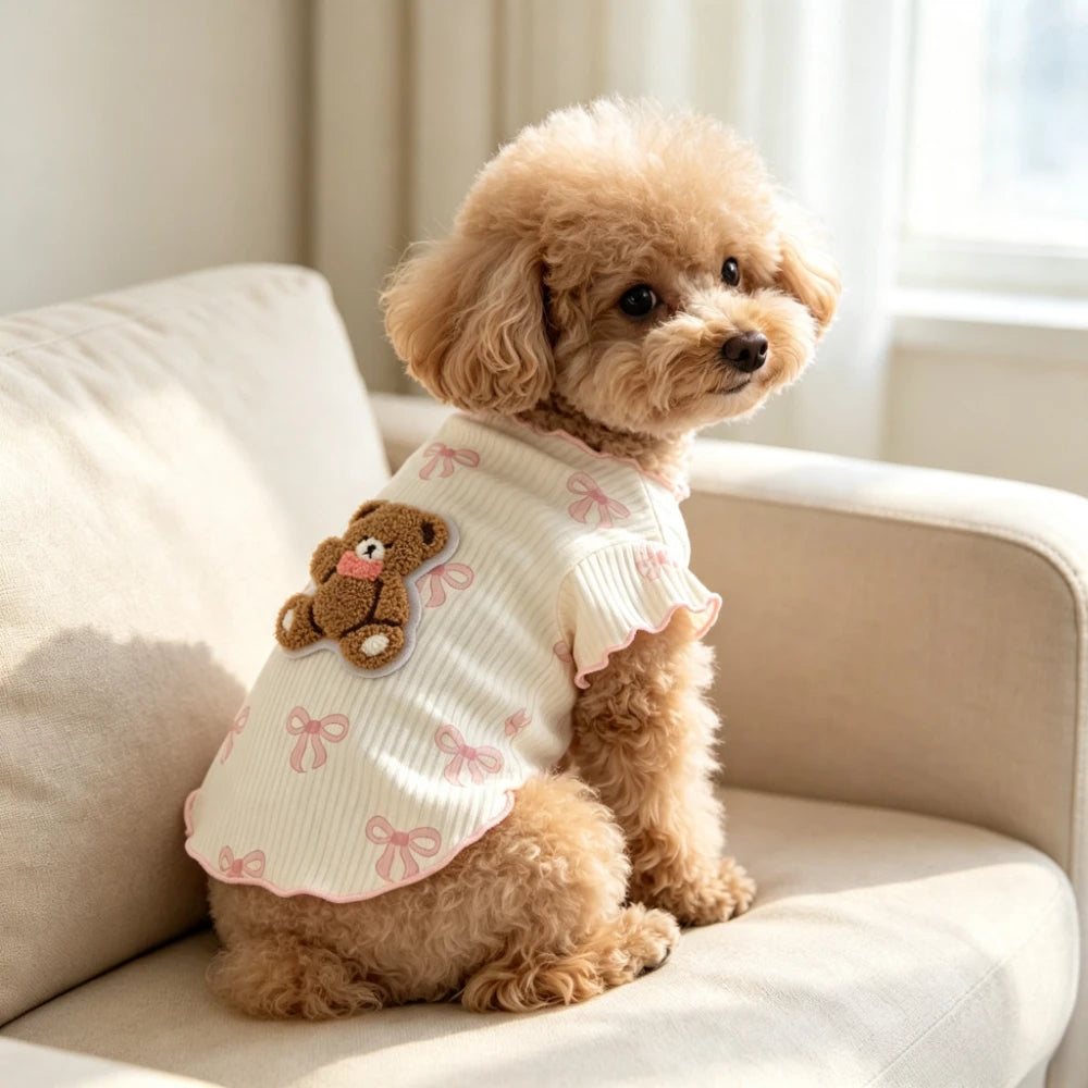 Breathable Lightweight Elastic Dog Tshirt Soft Pet Vest Summer Wear Comfortable for Small Dogs Cats Cute Design Pet Clothing