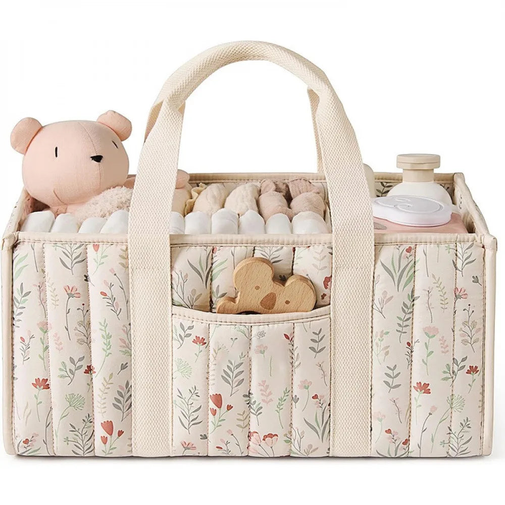 Foldable I YAN diaper bag with multiple compartments for baby supplies, designed for moms and convenient storage.