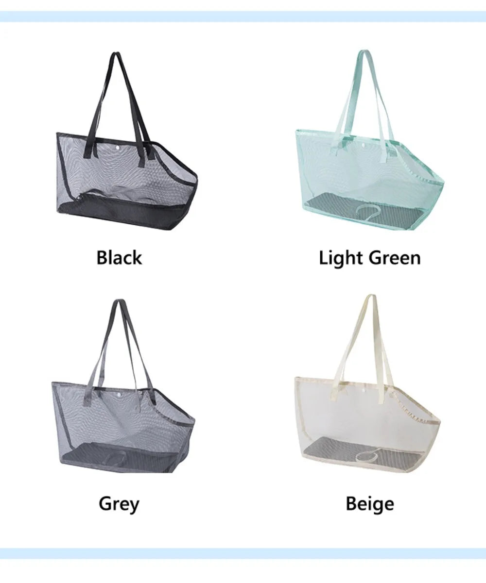 Portable Mesh Pet Carrier Bag Breathable Summer Use Dog Travel Bag Comfortable Shoulder Crossbody Foldable Pet Tote