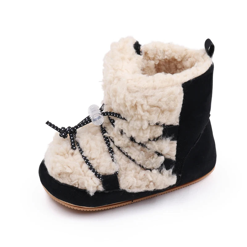 Winter Cute Baby Girls Boys Snow Booties Fashion Design High Quality Non-slip Casual Shoes Coral Velvet Prewalker Shoes BMB3119