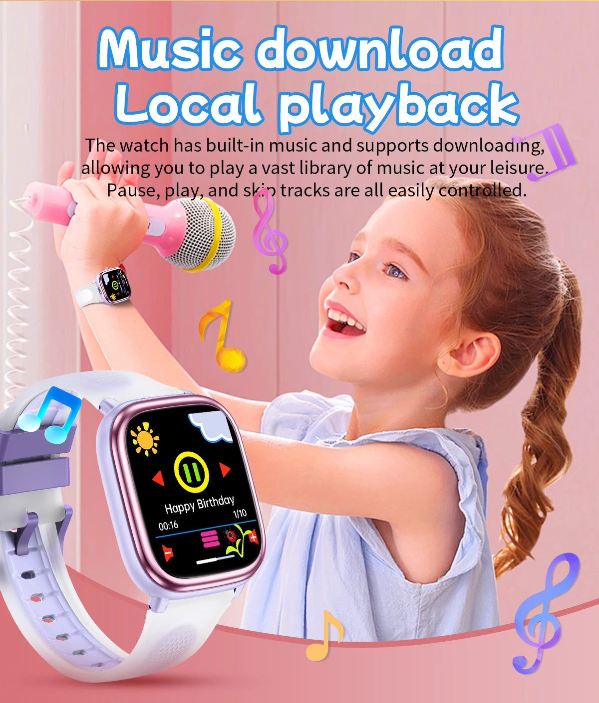 2026 Children's Smart Watch Multiple Learning Modes – Early Education Health Monitor LED Flashlight IP68 Waterproof - I YAN