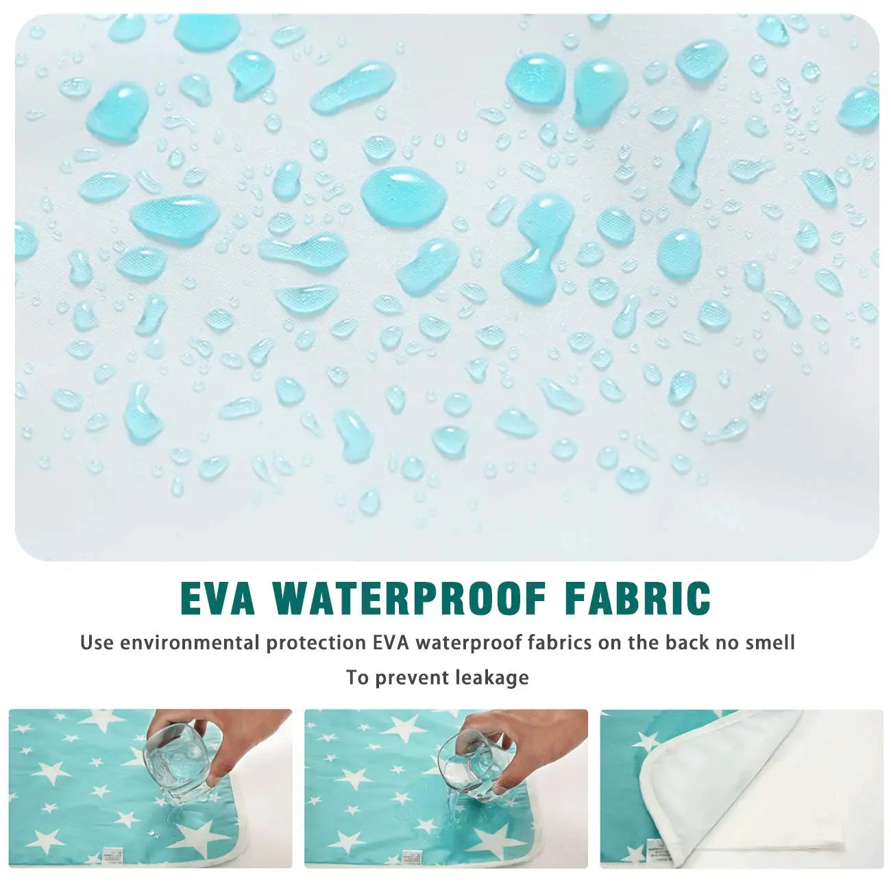 Baby waterproof changing pad cover by I YAN, reusable bed pad with soft fabric for diaper changes and travel mattress protection.