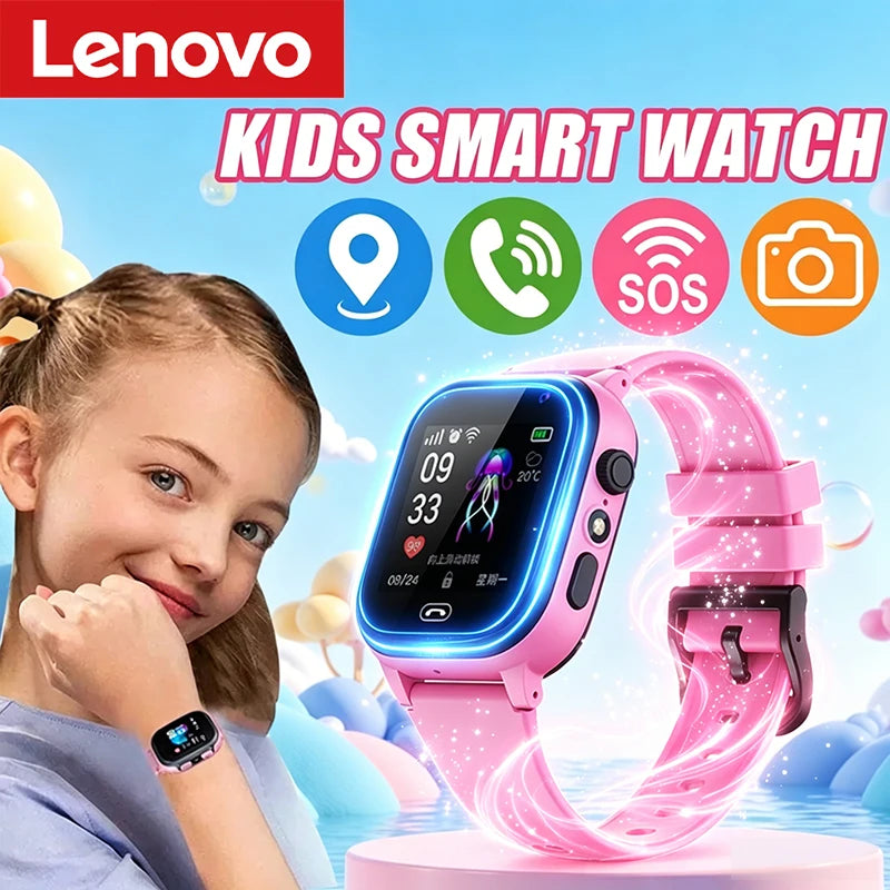 Lenovo Kids Smart Watch 5G GPS Location Video Call SOS – Camera Waterproof Upgrade Watch for Boys & Girls 2025 - I YAN
