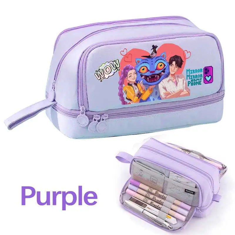 Demon Hunters Pencil Case – Multi-Functional Stationery Storage Bag - I YAN