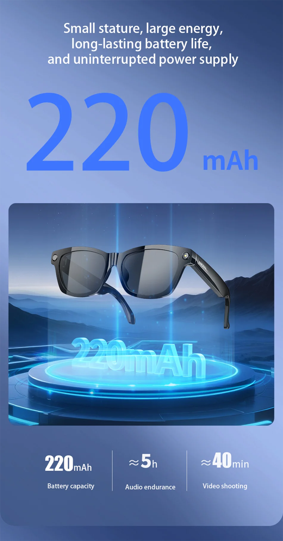 【World premiere】Blackview BV100 AI Shooting glasses 2K HD 800W Pixels camera Bluetooth Call Voice Assistant Smart Glasses