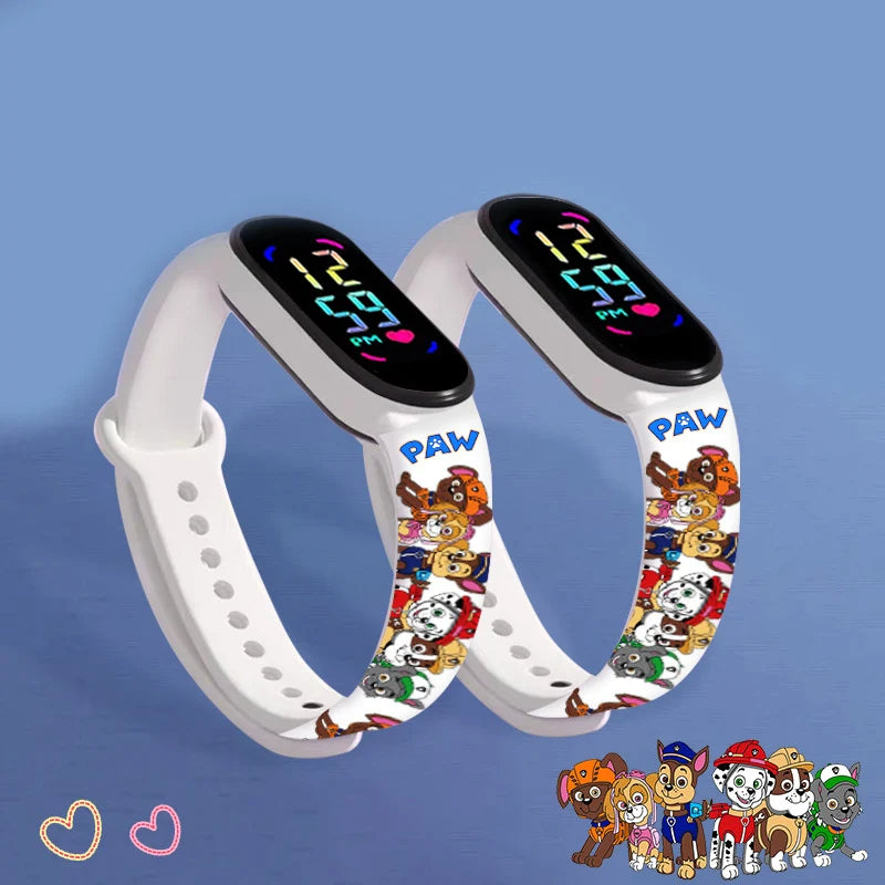Kids LED digital wristwatch with touch screen, silicone strap, suitable for children and students, by I YAN.