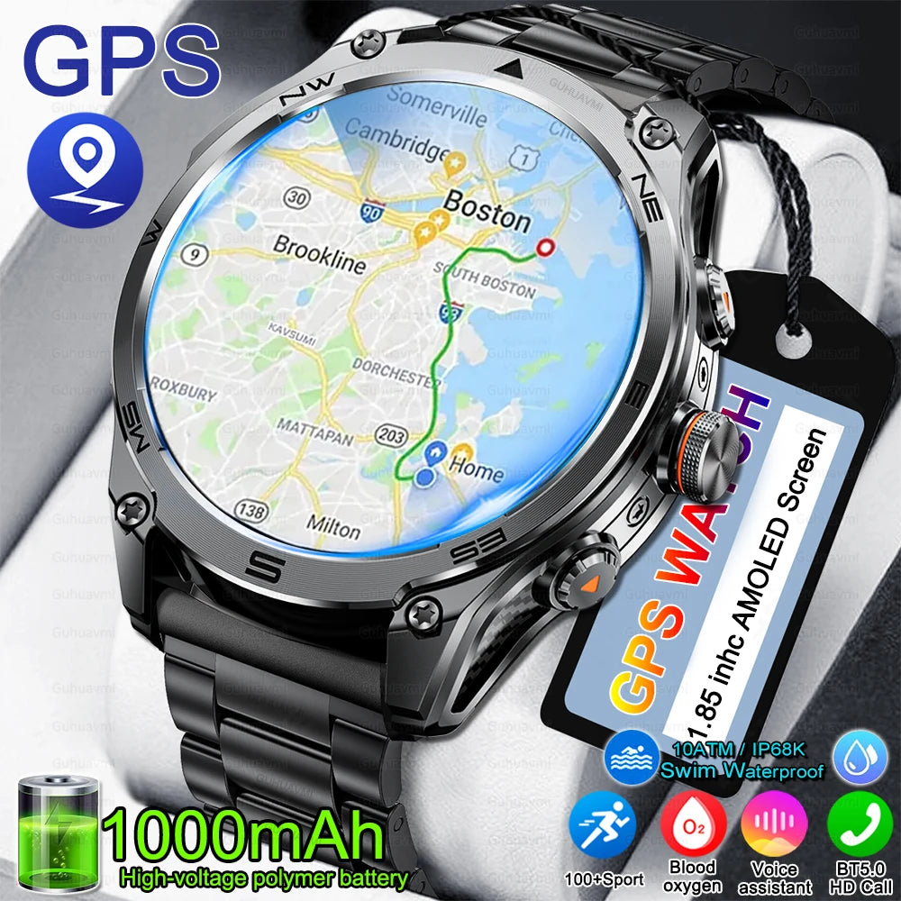 Military T-Rex 3 Ultra Smart Watch – GPS, 10ATM Waterproof, 1000mAh - I YAN