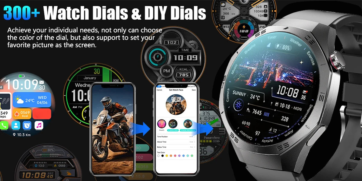 Android and ios Smart Watch Men AMOLED Screen GPS Motion trajectory Heart Rate Bluetooth Calls SmartWatch Waterproof