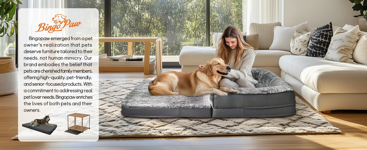 Large I YAN 180cm foldable dog bed with plush cover, orthopedic support, ideal for giant-sized pets and calming comfort.