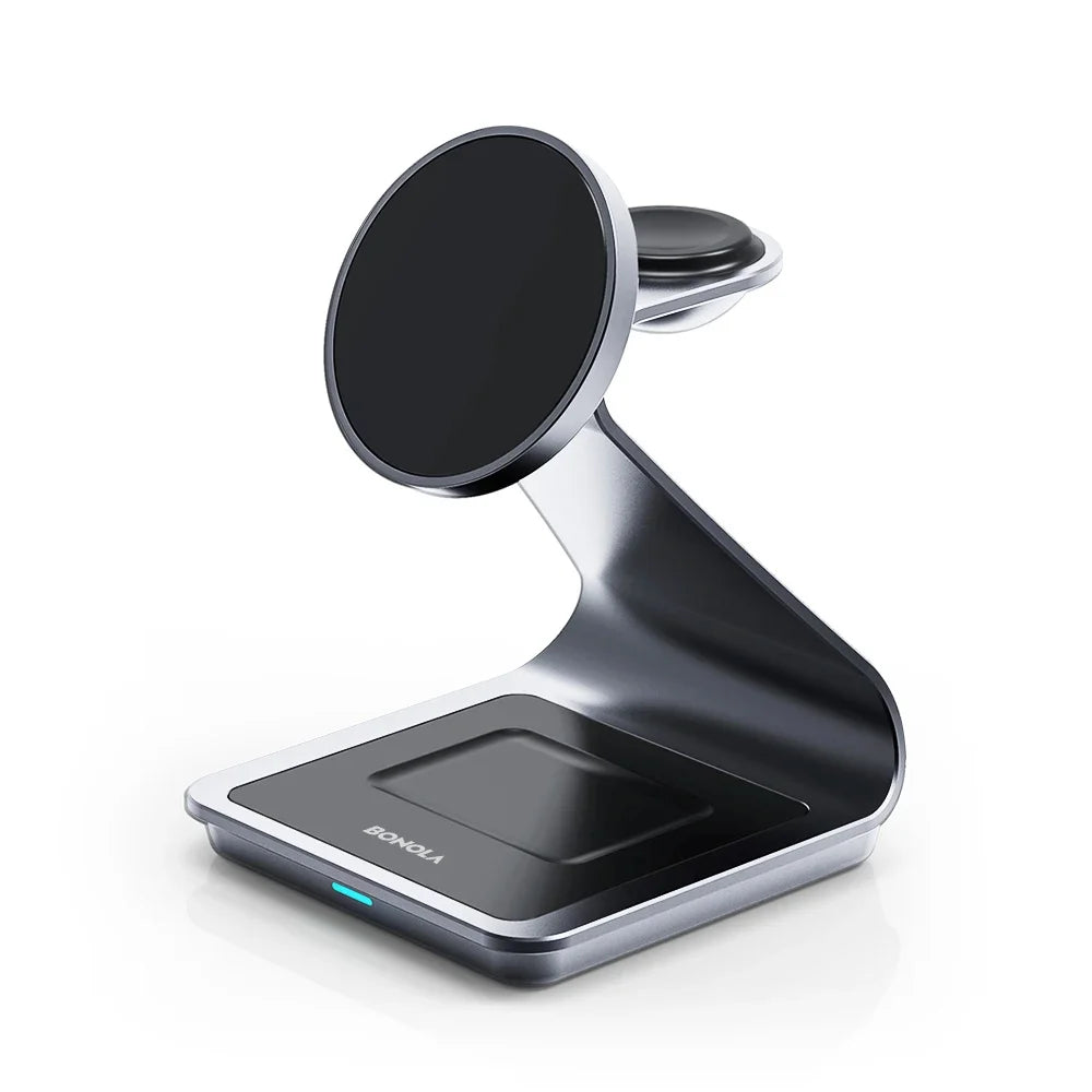 Bonola Magnetic 3 in 1 Wireless Charger Station for Samsung S24 Ultra/S25/26 Fast Charging Stand for Galaxy Watch 8/7/6/Earbuds