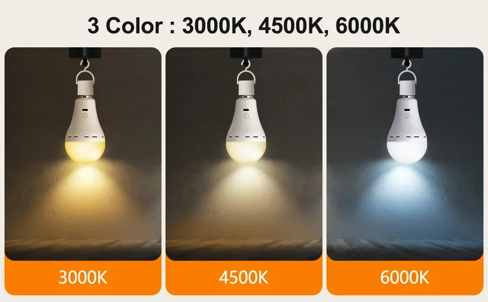 Rechargeable Light Bulb RGB color USB Led Bulb  Smart Bulb Dimmable E27 Bulbs with Timing Cordless Battery Operated Light Bulb