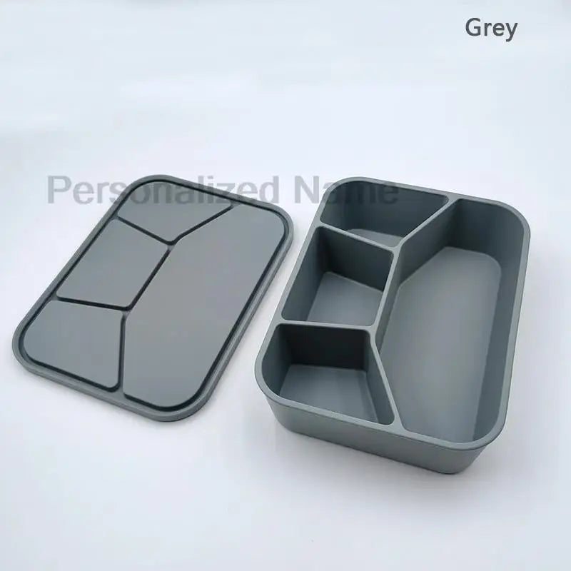 Silicone Bento Lunch Box | 4-Compartment Leakproof Food Container for Kids & Adults - I YAN