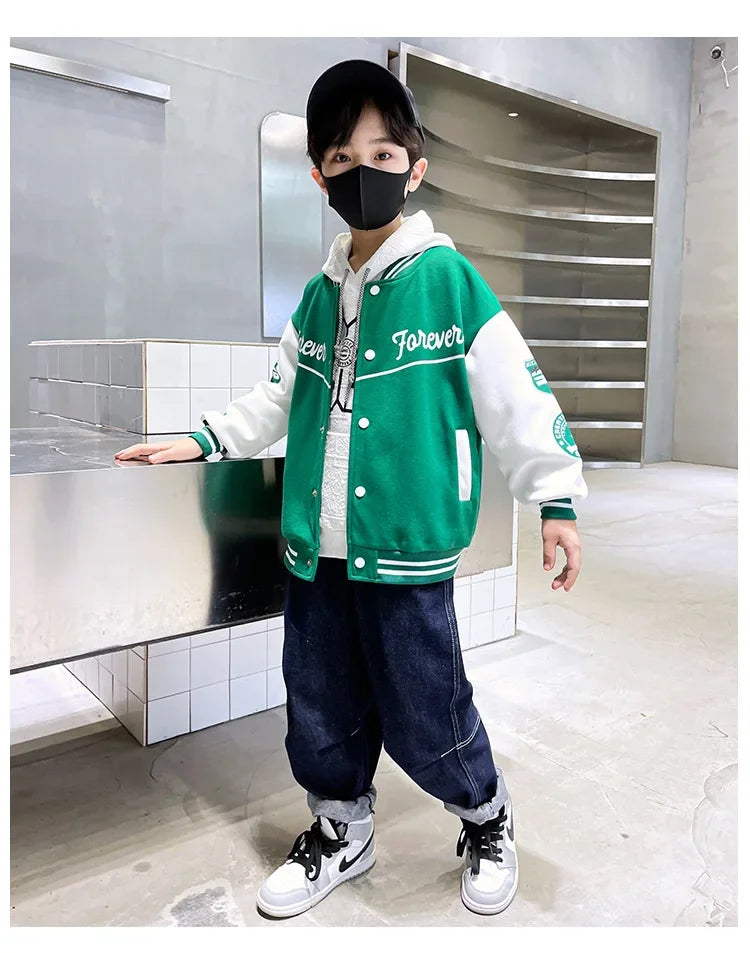 Autumn Jacket Baseball Suit Clothes for Teen Quilted Coats Cotton Jacket Children's Bomber Tiny Kids Jackets Girl Boy