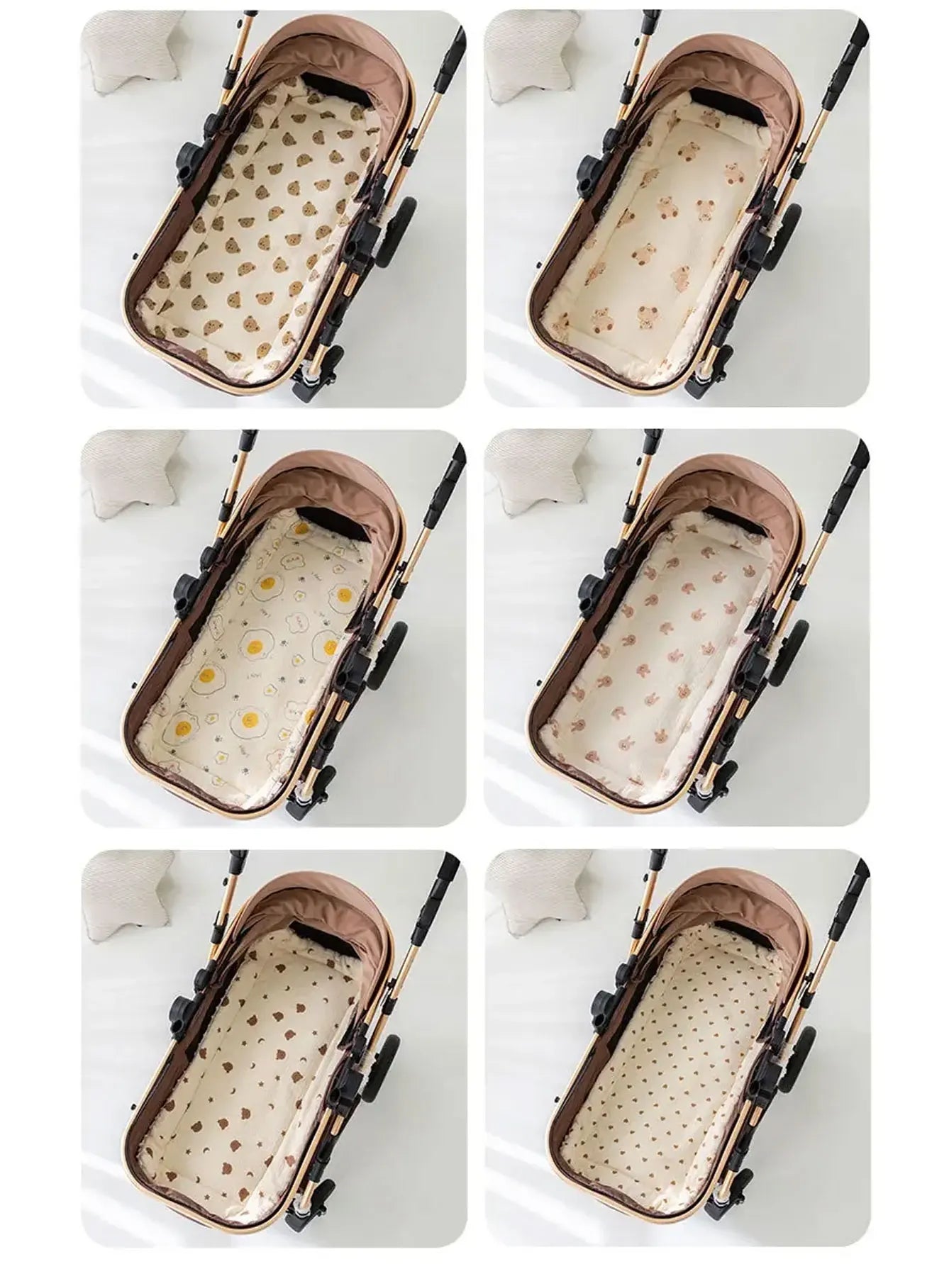 Soft and Comfortable Baby Walking Thick Cartoon Bear Baby Stroller Cushion Cotton Shoulder Strap Baby Stroller Cushion