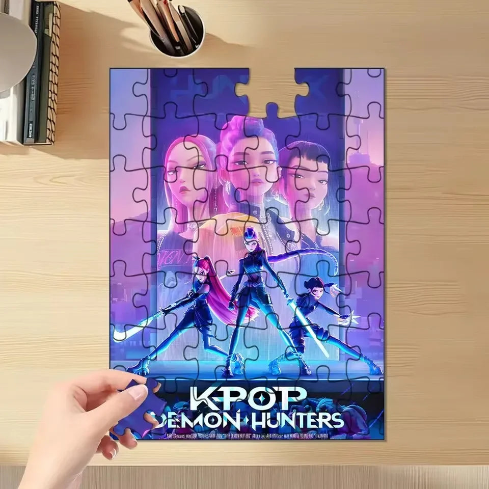 Kpop Demon Hunters 3D Jigsaw puzzle Board Game Rumi Mira Zoey Huntrix Character Puzzle Collectible Kids Toys Birthday X-mas Gift