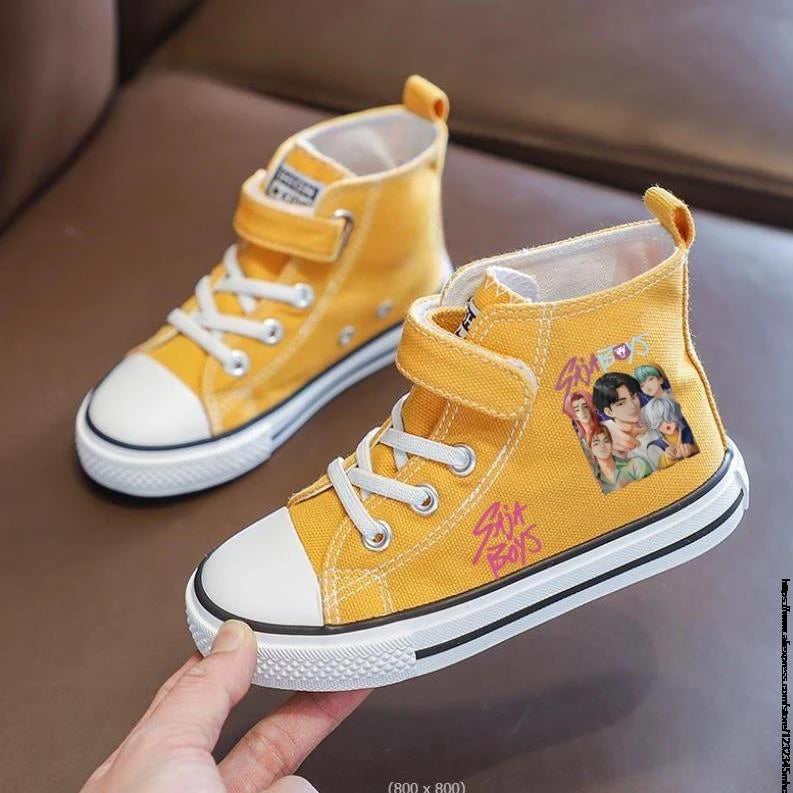New Kpop Demon Hunter Children's Canvas Shoes Kids Sneakers Boys Girls Fashion Canvas Shoe Cartoon Print Breathable Casual Shoes