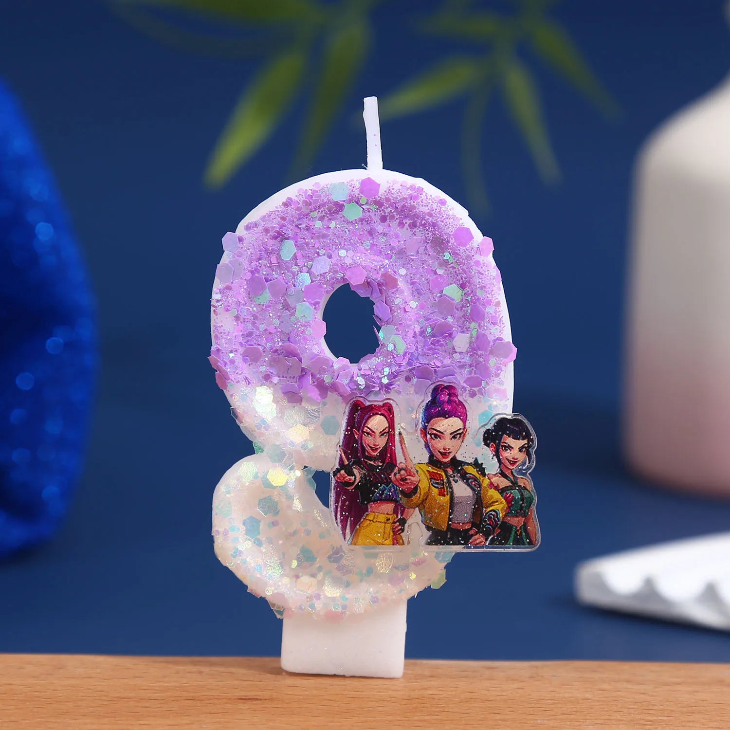 Witch Hunter Birthday Number Candle – Purple Glitter Cake Decoration (0-9) - I YAN