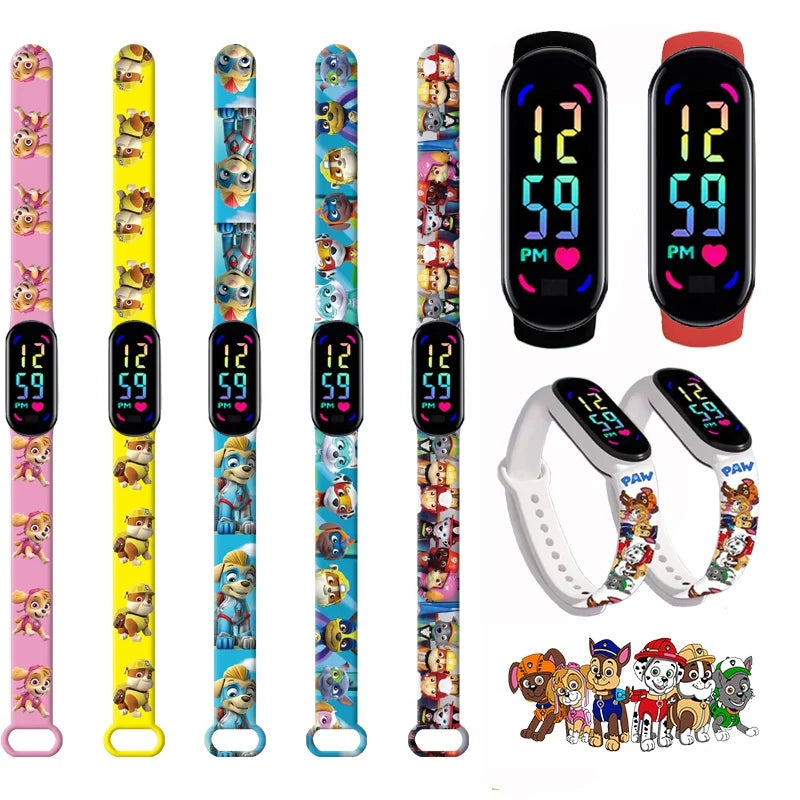 Kids Cartoon LED Touch Screen Watch – Silicone Strap Digital Wristwatch Student Gift for Boys & Girls - I YAN