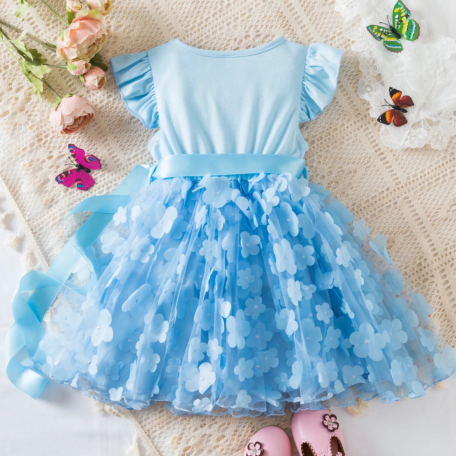 K-Pop Hunters Zoey Mira Rumi Summer Dress for Girls 2-6Y Bow Tutu Butterfly Kid's Princess Dress Elegant Wedding Party Dress