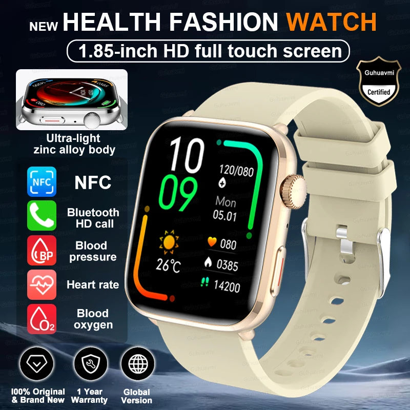 New Fashion NC SmartWatch For Men 1.85'' 240*284 AMOLED Screen Bluetooth Call Health Monitor Waterproof Sport Smartwatches Women
