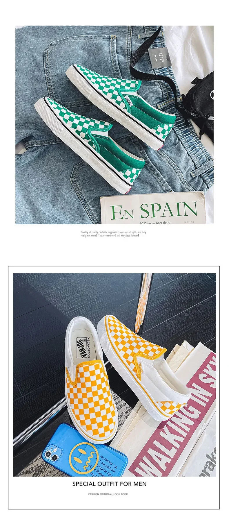 Children Spring Autumn Canvas Shoes Girls One Foot Slip on Shoes Kid Shoes Boys Soft Soled Comfortable Checkerboard Casual Shoes