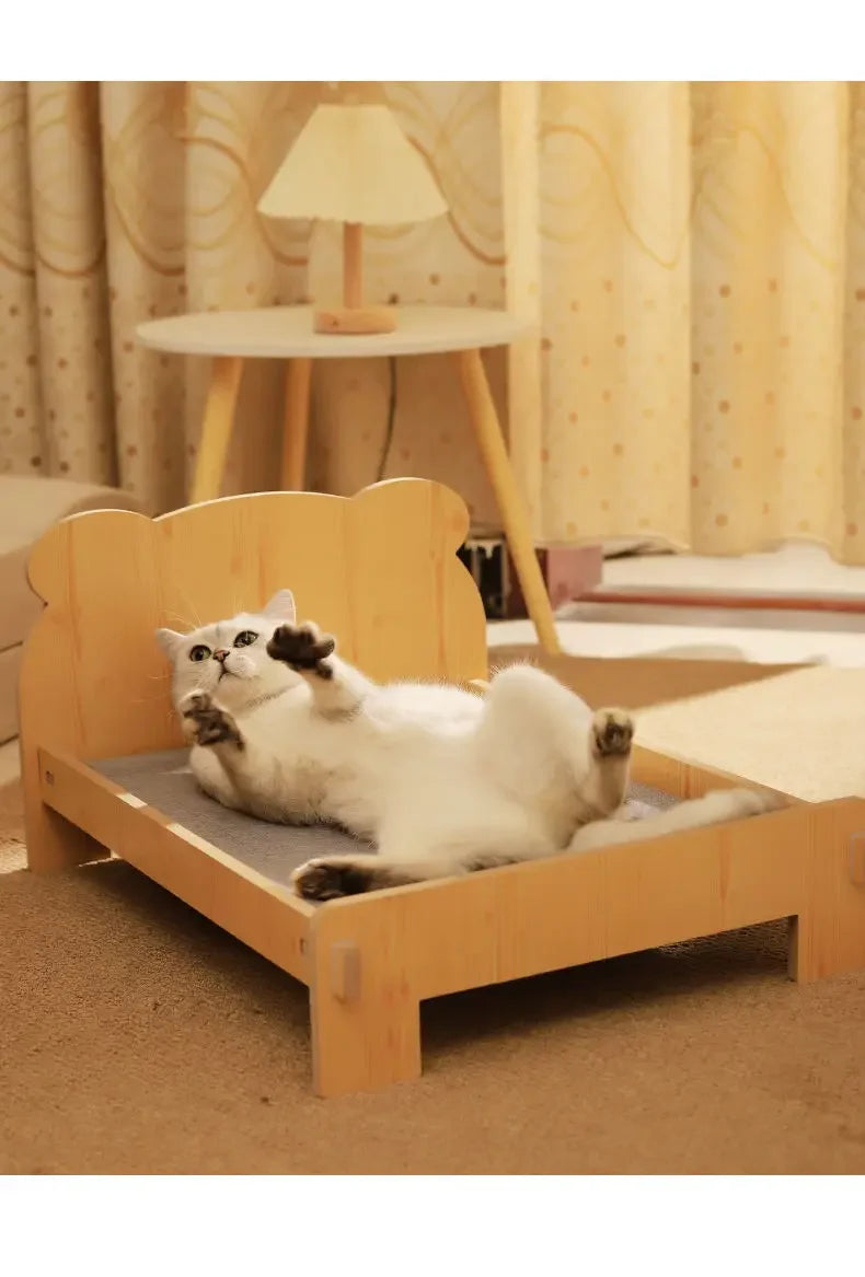 Solid Wood Cat Bed Dog Bed Removable Mat Washable All Season Universal Cat Nest Dog House Pet Supplies Pet Bed Within 7kg