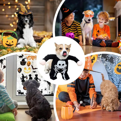 Glow-in-the-Dark Dog Skeleton Halloween Costume – Funny Pet Outfit