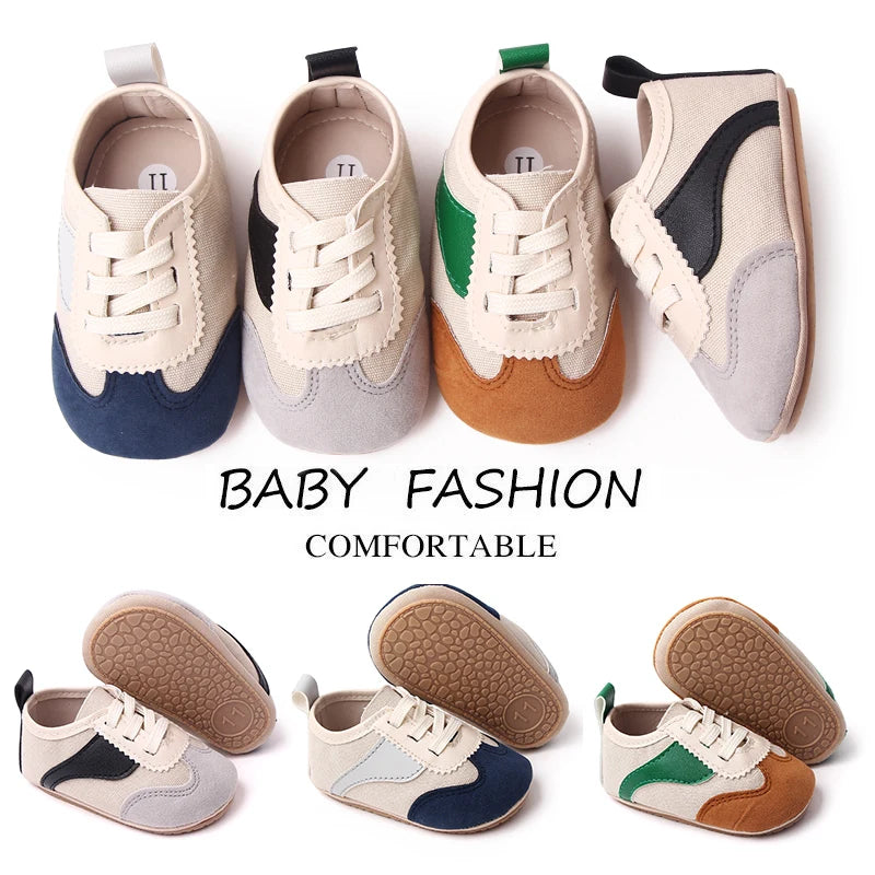 Baby Step Front Shoes Soft-bottom Anti-slip Shoes for Newborns Aged 0-12 Months Classic Children's Canvas Shoes BC2292