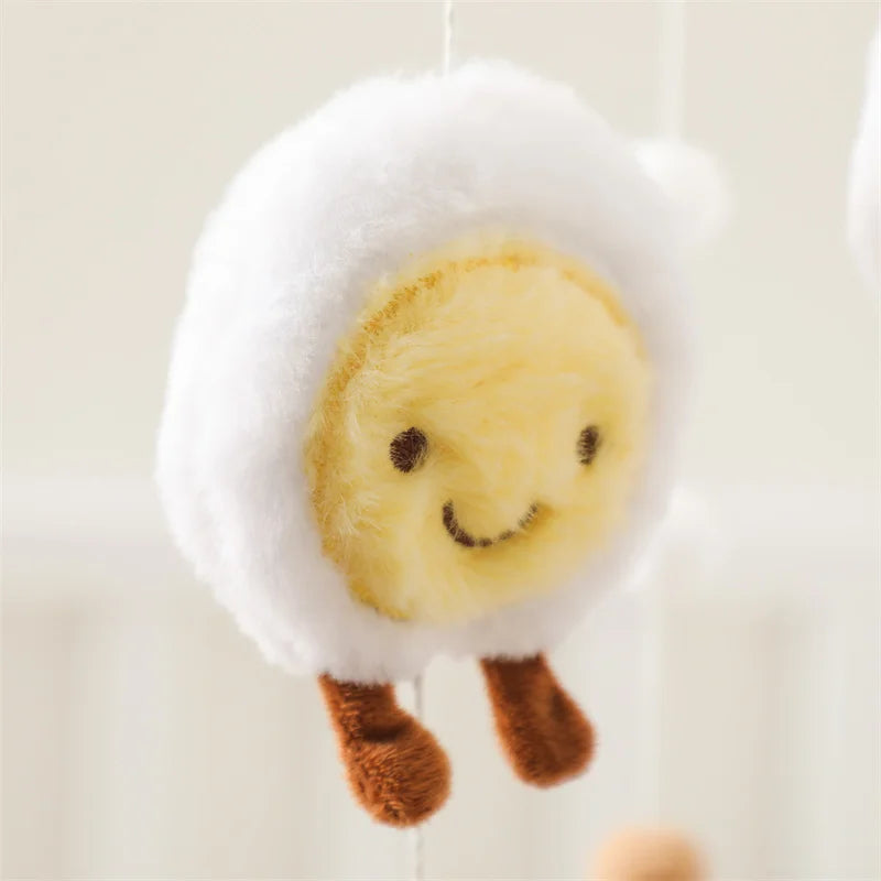 Hot Air Balloon Wooden Baby Crib Mobile – Musical Bed Bell & Rattles for Newborns 0–12M - I YAN