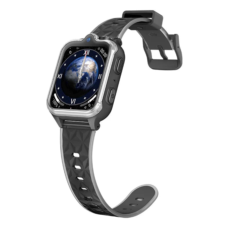 Wonlex 4G Kids Smartwatch with GPS, dual camera, and video call features, showing the watch with a colorful display and side buttons
