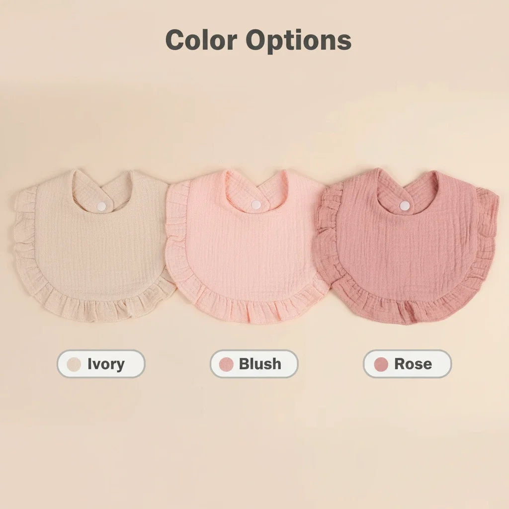 TDHD Baby gauze bibs, sets of 2, 3, or 4, Made of soft cotton,suitable for both boys and girls for drooling and teething.