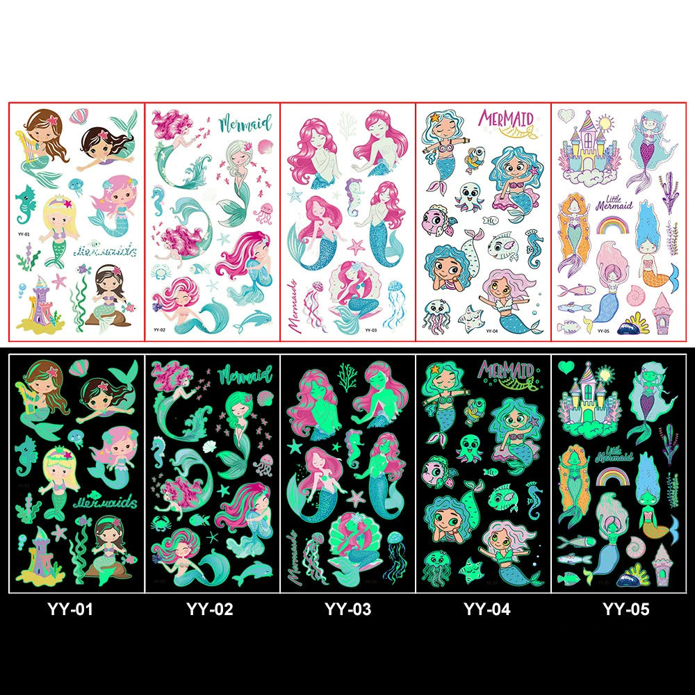 Mermaid Themed Party Disposable Tableware Little Mermaid Tail Paper Plates Cups Napkins Banner Birthday Party Decoration Supplie